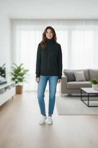 NEWLAND - Edvige Lady Cable Turtle Neck Sweater
