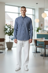 Emanuel Berg - Long Sleeve Shirt Premium Quality Jersey - Modern Fit - Dark Blue