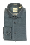 Emanuel Berg - Byron - Albini 4Flex solid long sleeve shirt - Modern Fit - Navy