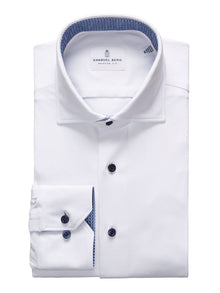  Emanuel Berg - Byron - Chemise manches longues unie Albini 4Flex - Modern Fit - Blanc