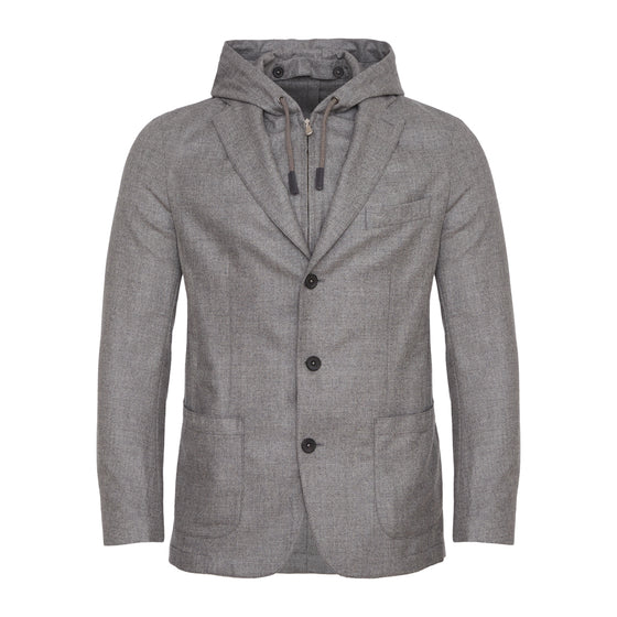 Emanuel Berg - Solid Loro Piana D-Constructed Shirt Jacket with Detachable Hood