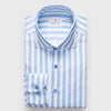 Emanuel Berg - Byron - Albini 4Flex Striped Long Sleeve Shirt - Modern Fit - White/Blue