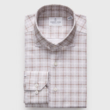  Emanuel Berg - Byron - Albini 4Flex Checked Long Sleeve Shirt - Modern Fit - Gray