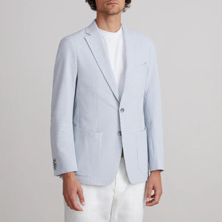 Emanuel Berg - Seersucker 2-Button D-Constructed Shirt Jacket - Bleu