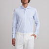 Emanuel Berg - Byron - Albini 4Flex Striped Long Sleeve Shirt - Modern Fit - Blue