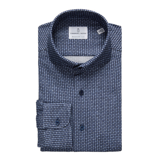 Emanuel Berg - Long Sleeve Shirt Premium Quality Jersey - Modern Fit - Dark Blue