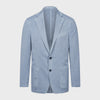 Emanuel Berg - Veston délavé mélange coton et soie 2-Button D-Constructed Jacket - Medium Blue
