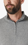 34 Heritage - Cashmere Zip Neck Sweater - Gray Melange