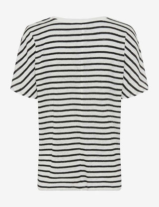 BRAX - Caelen - T-shirt rayé de lin -Noir