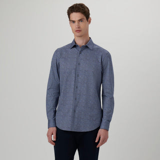 Bugatchi - James - Chemise manches longues flocons OoohCotton® - LE CAPITAINE D'A BORD