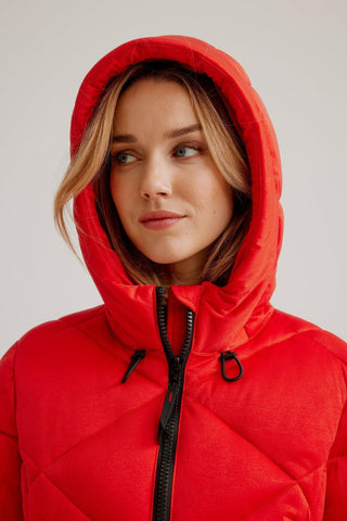 CRO- Manteau matelassé extensible bidirectionnelle avec capuche E1663RO-754 - LE CAPITAINE D'A BORD