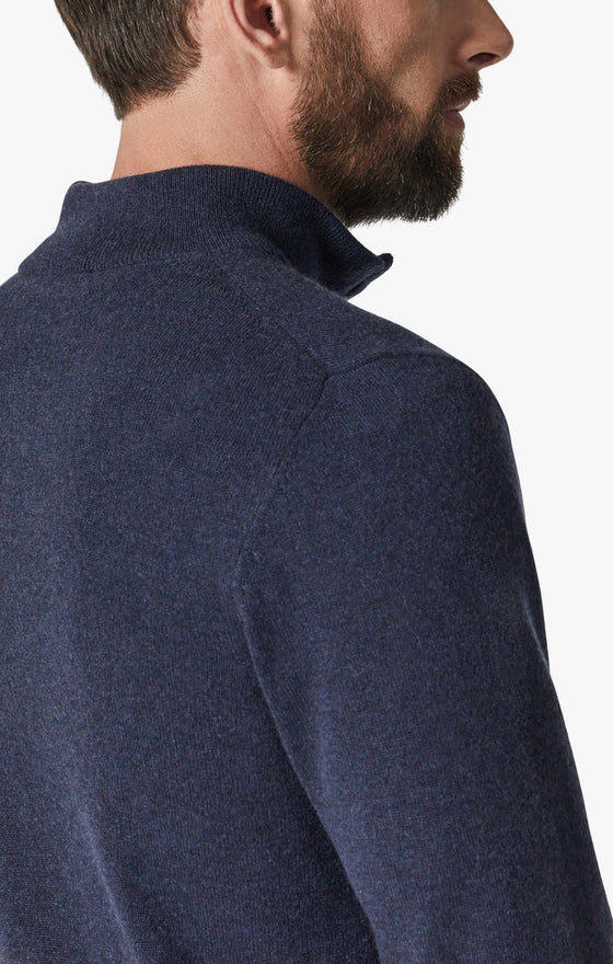 34 Heritage - Cashmere Zip Collar Sweater - Dark Navy