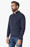 34 Heritage - Cashmere Zip Collar Sweater - Dark Navy