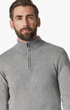 34 Heritage - Cashmere Zip Neck Sweater - Gray Melange