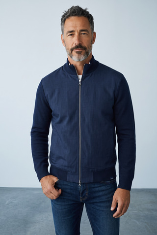 Paul & Shark - Fresco Cotton Cardigan with Linen Front