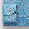 Emanuel Berg - Byron - Chemise manches longues à motifs Albini 4Flex - Modern Fit - Turquoise - LE CAPITAINE D'A BORD