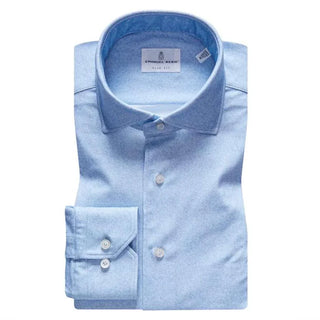 Emanuel Berg - Byron - Chemise manches longues unie Albini 4Flex - Modern Fit - Bleu Pâle - LE CAPITAINE D'A BORD