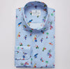 Emanuel Berg - Long sleeve cotton seersucker printed shirt