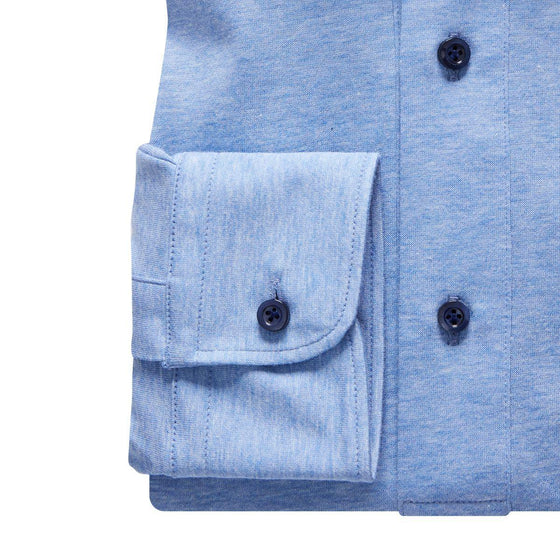 Emanuel Berg - Polo manches longues Premium Jersey Knit - Modern Fit - Bleu - LE CAPITAINE D'A BORD