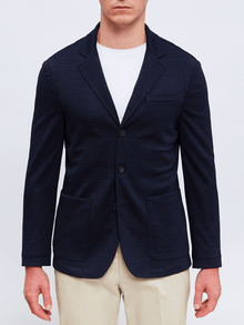  Emanuel Berg - Premium Jersey Stretch D-Constructed Shirt Jacket - Marine - LE CAPITAINE D'A BORD