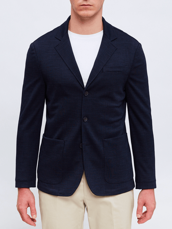 Emanuel Berg - Premium Jersey Stretch D-Constructed Shirt Jacket - Marine - LE CAPITAINE D'A BORD