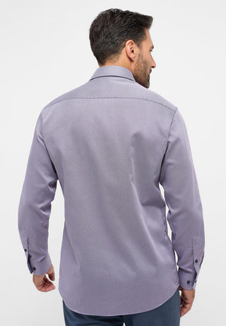 ETERNA - Chemise motifs manches longues Modern Fit - Marine/Rouge - LE CAPITAINE D'A BORD