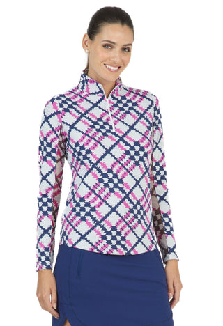 Ibkül - Sonika Print Long Sleeve Mock Neck Top – 10653 - LE CAPITAINE D'A BORD