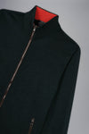 Paul & Shark - Cardigan zip de laine avec bordures de cuir - LE CAPITAINE D'A BORD
