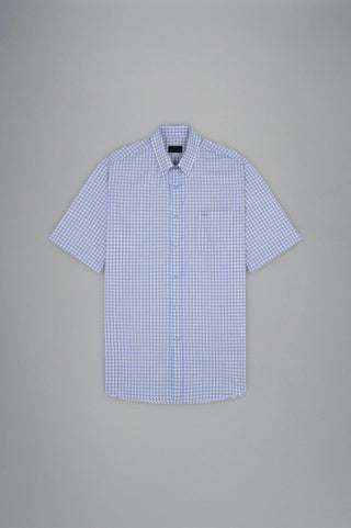 Paul & Shark - Chemise manches courtes à carreaux de coton Silver Collection - LE CAPITAINE D'A BORD