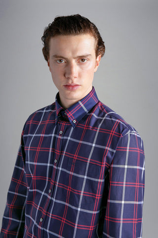 Paul & Shark - Chemise manches longues carreaux coton Silver Collection - LE CAPITAINE D'A BORD