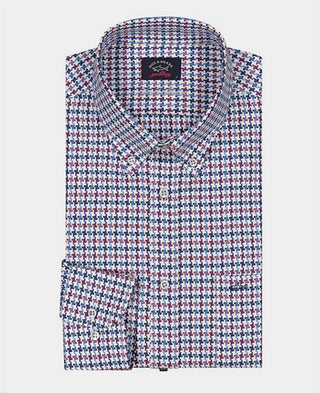 Paul & Shark - Chemise manches longues pied-de-poule coton Silver Collection - LE CAPITAINE D'A BORD