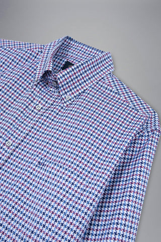 Paul & Shark - Chemise manches longues pied-de-poule coton Silver Collection - LE CAPITAINE D'A BORD