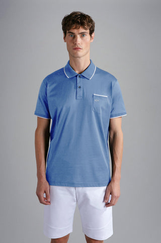 Paul & Shark - Polo uni manches courtes coton piqué avec bordures contrastées - LE CAPITAINE D'A BORD