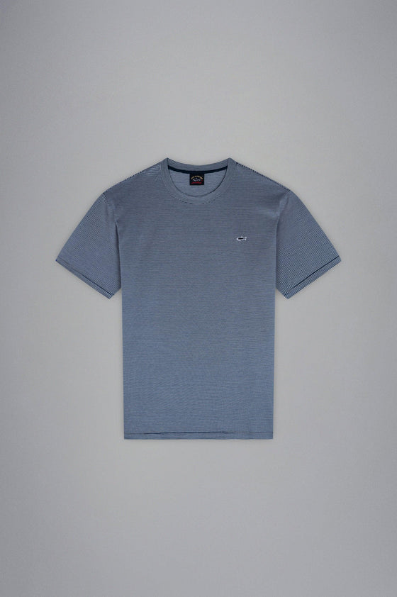Paul & Shark - T-shirt de coton à mini-rayures - LE CAPITAINE D'A BORD