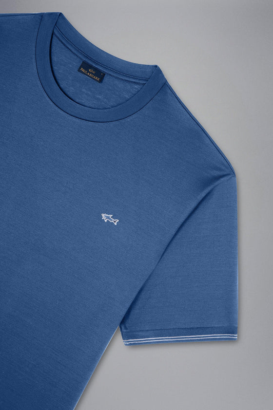Paul & Shark - T-shirt manches courtes de coton avec badge requin - LE CAPITAINE D'A BORD