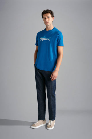Paul & Shark - T-shirt manches courtes de coton Blue Silver Corvette "par Bixio" - LE CAPITAINE D'A BORD