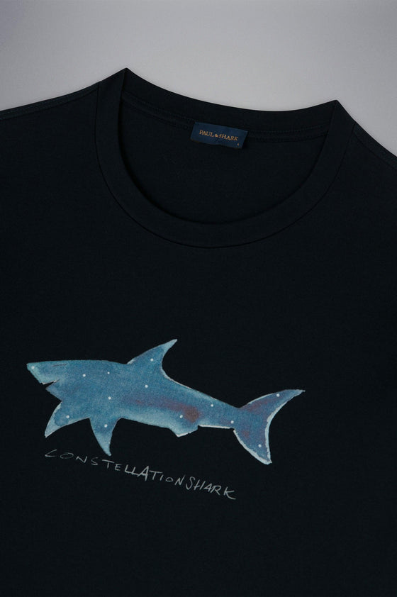 Paul & Shark - T-shirt manches courtes de coton Constellation Shark "par Bixio" - LE CAPITAINE D'A BORD