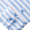 Emanuel Berg - Byron - Albini 4Flex Striped Long Sleeve Shirt - Modern Fit - White/Blue