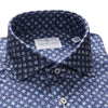 Emanuel Berg - Byron - Albini 4Flex Patterned Long Sleeve Shirt - Modern Fit - Navy