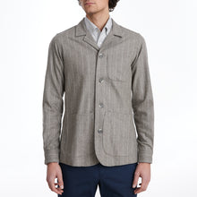  Emanuel Berg - Stripe Wool D-Constructed Shirt Jacket - Beige