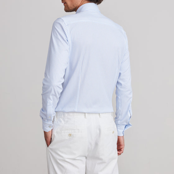 Emanuel Berg - Byron - Chemise manches longues à rayures Albini 4Flex - Modern Fit - Bleu