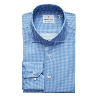 Emanuel Berg - Byron - Long sleeve shirt with Albini 4Flex patterns - Modern Fit - Blue