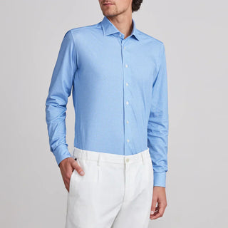 Emanuel Berg - Byron - Long sleeve shirt with Albini 4Flex patterns - Modern Fit - Blue
