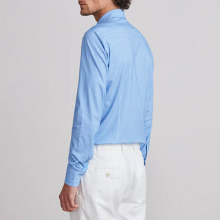 Emanuel Berg - Byron - Long sleeve shirt with Albini 4Flex patterns - Modern Fit - Blue