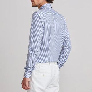 Emanuel Berg - Byron - Long sleeve striped shirt Albini 4Flex - Modern Fit - Navy