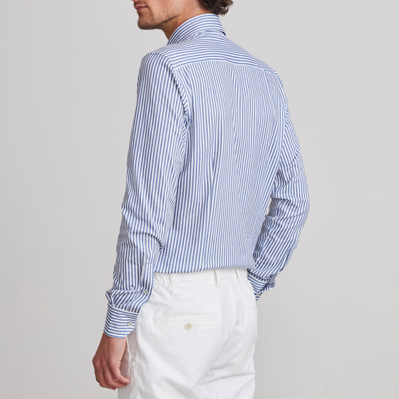 Emanuel Berg - Byron - Chemise manches longues à rayures Albini 4Flex - Modern Fit - Marine