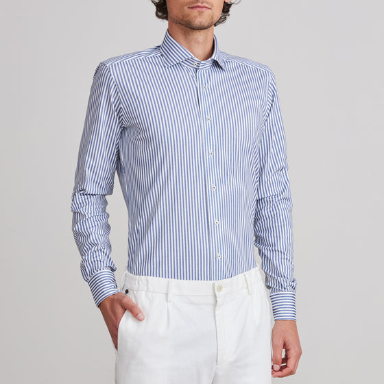 Emanuel Berg - Byron - Chemise manches longues à rayures Albini 4Flex - Modern Fit - Marine