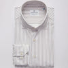 Emanuel Berg - Byron - Albini 4Flex Striped Long Sleeve Shirt - Modern Fit - Beige