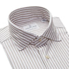 Emanuel Berg - Byron - Albini 4Flex Striped Long Sleeve Shirt - Modern Fit - Beige