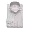 Emanuel Berg - Byron - Albini 4Flex Striped Long Sleeve Shirt - Modern Fit - Beige